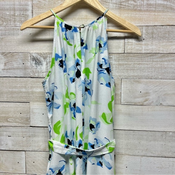 The Limited Halter Maxi Dress Womens Small Floral Sleeveless Belt Linen Coastal - Picture 7 of 12